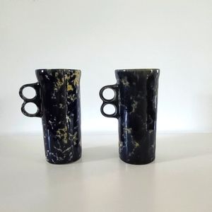 Bennington Potters tall Trigger Mug in Blue Agate.
